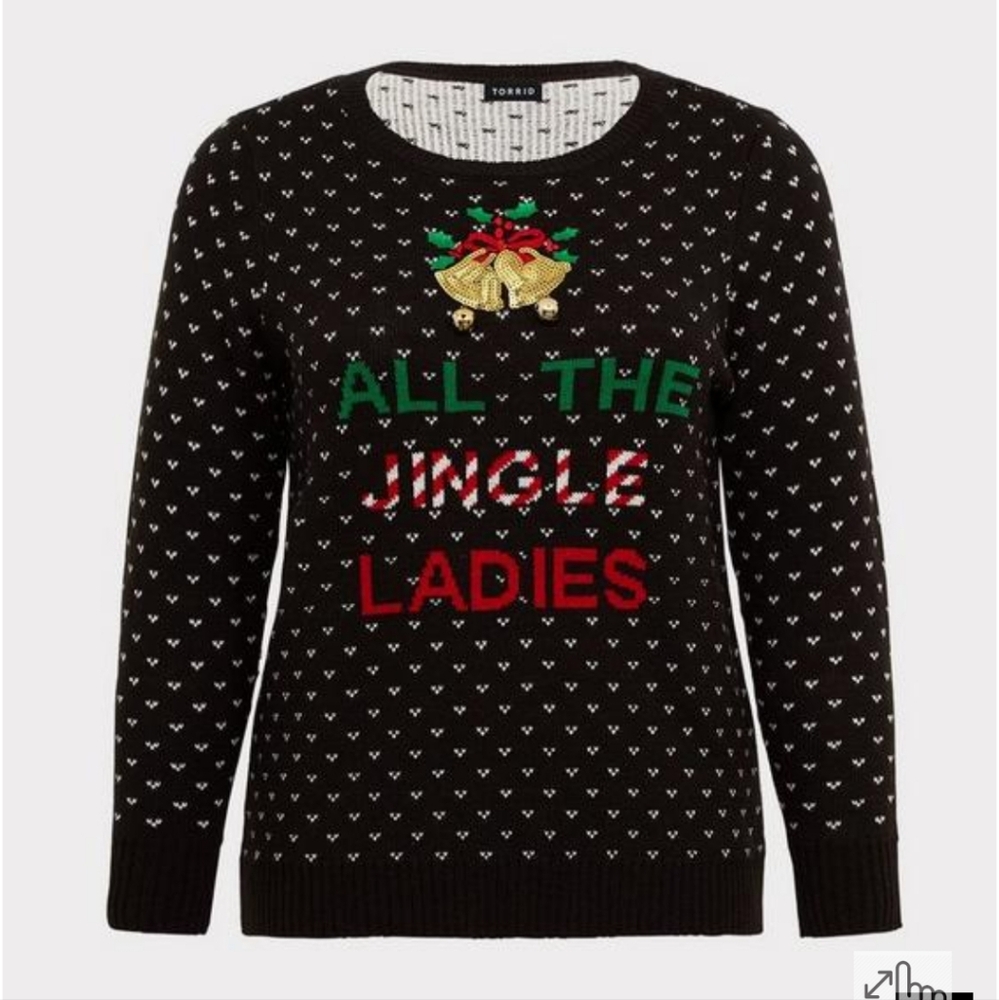 Torrid Black Jingle Ladies Pullover Christmas Sweater Size 3